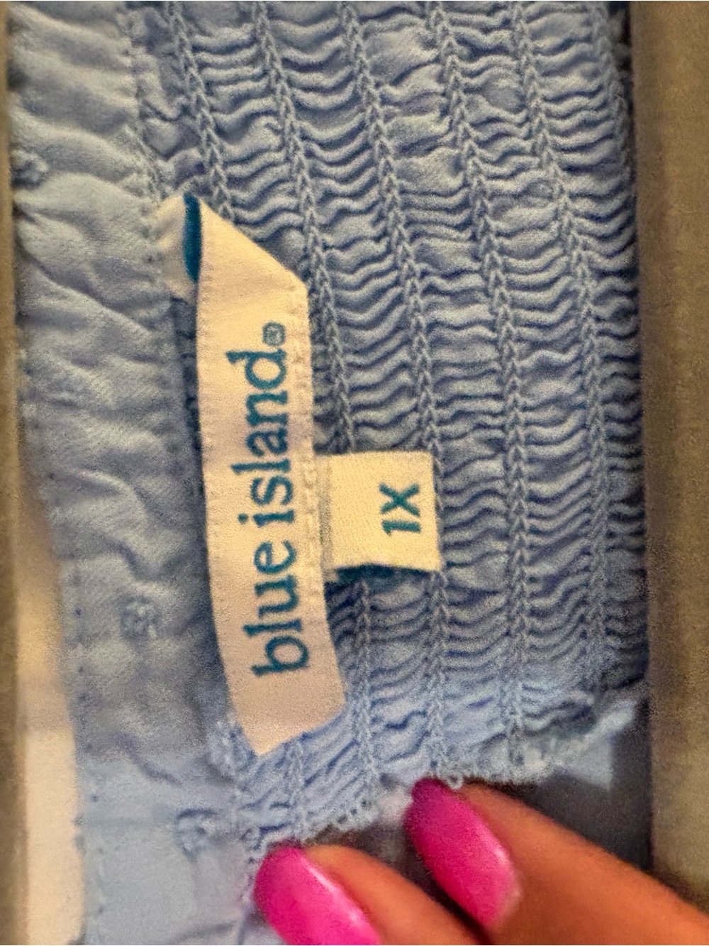blue island Sky Blue Smocked Babydoll Dress